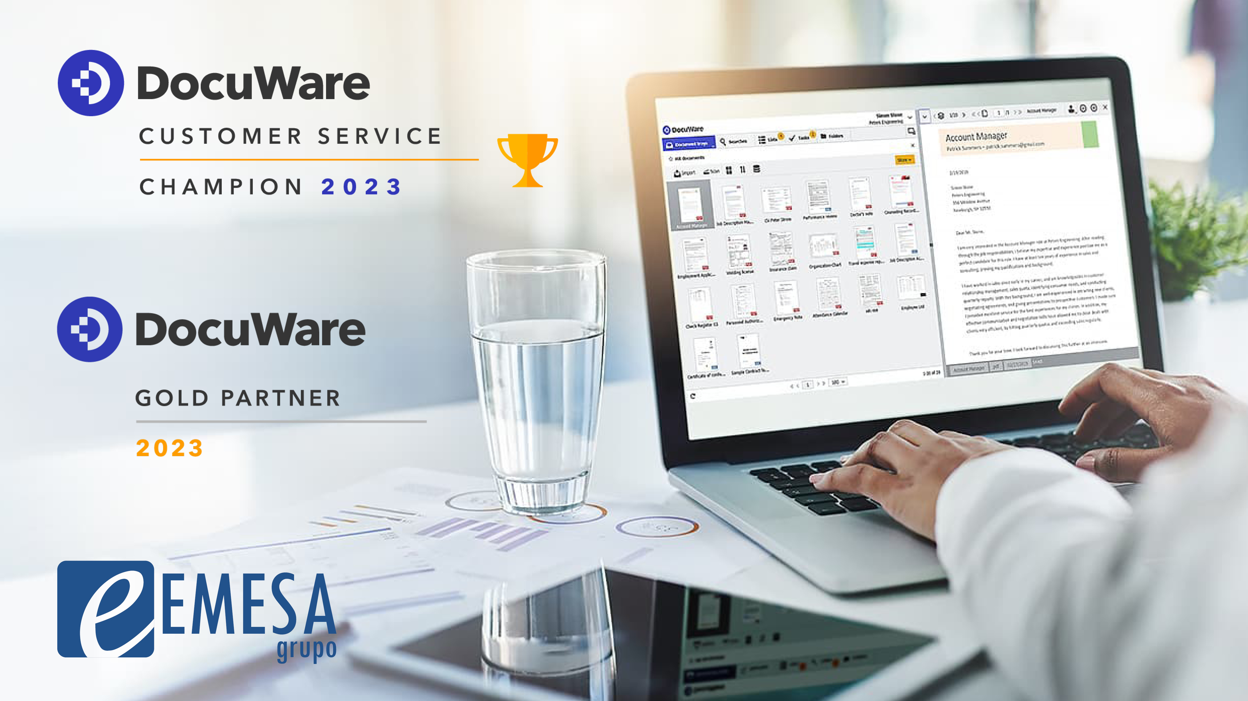 DocuWare concede  a EMESA el galardón de Customer Service Champion 2023